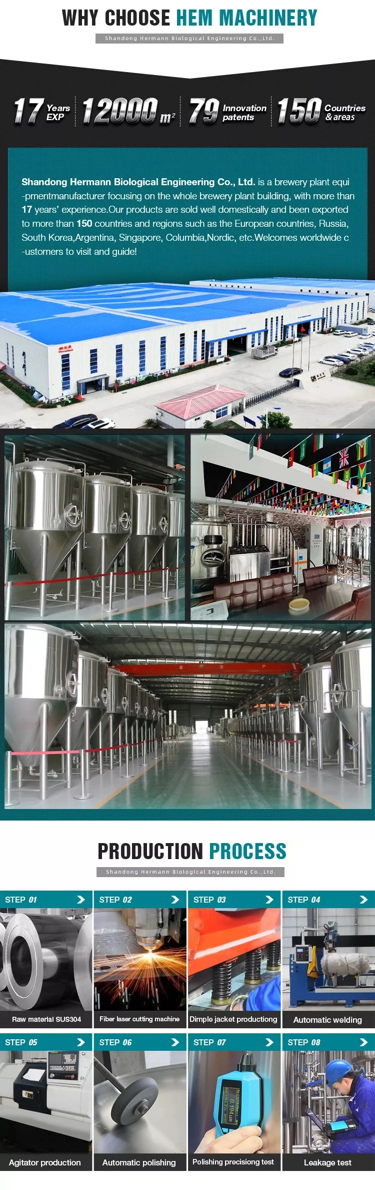 Specialized 1000L 2000L 3000L Beer Manufacturing Equipment Industrial Beer Brewing